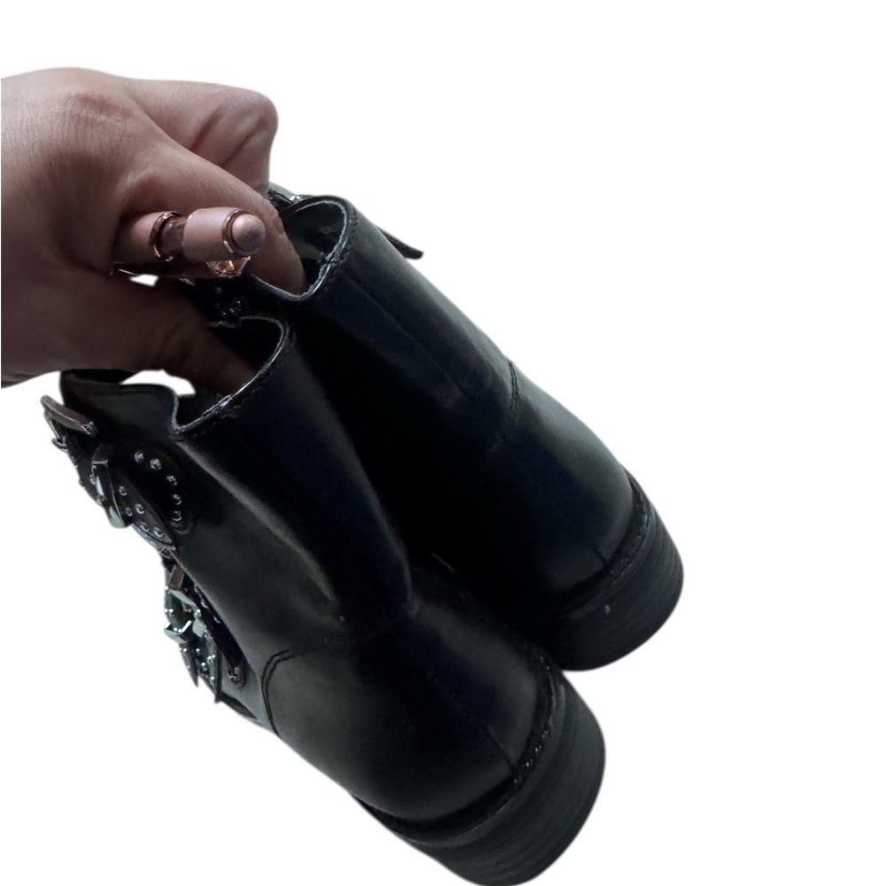 Steve Madden Black Studded Buckle Boots - Picture 5 of 7